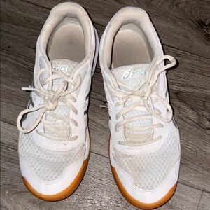 Asics White and Tan Athletic Shoes